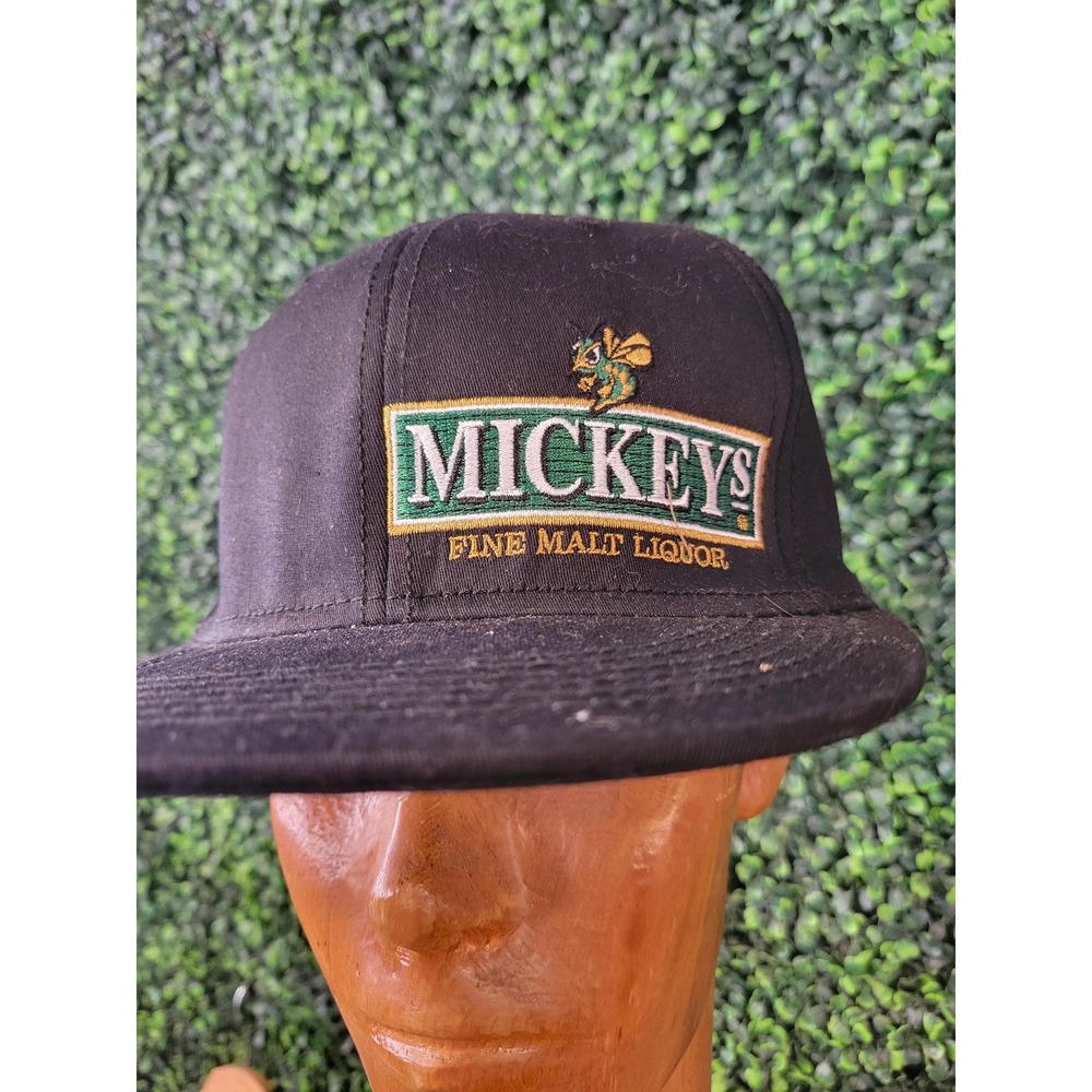 vtg 90s MICKEYS MALT LIQUOR Hat // logo beer bar golden drinking colt 45 fitted